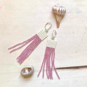 HANDMADE GLASS EARRINGS | Mini Beacon Handwoven Earrings in Flora Sparkle